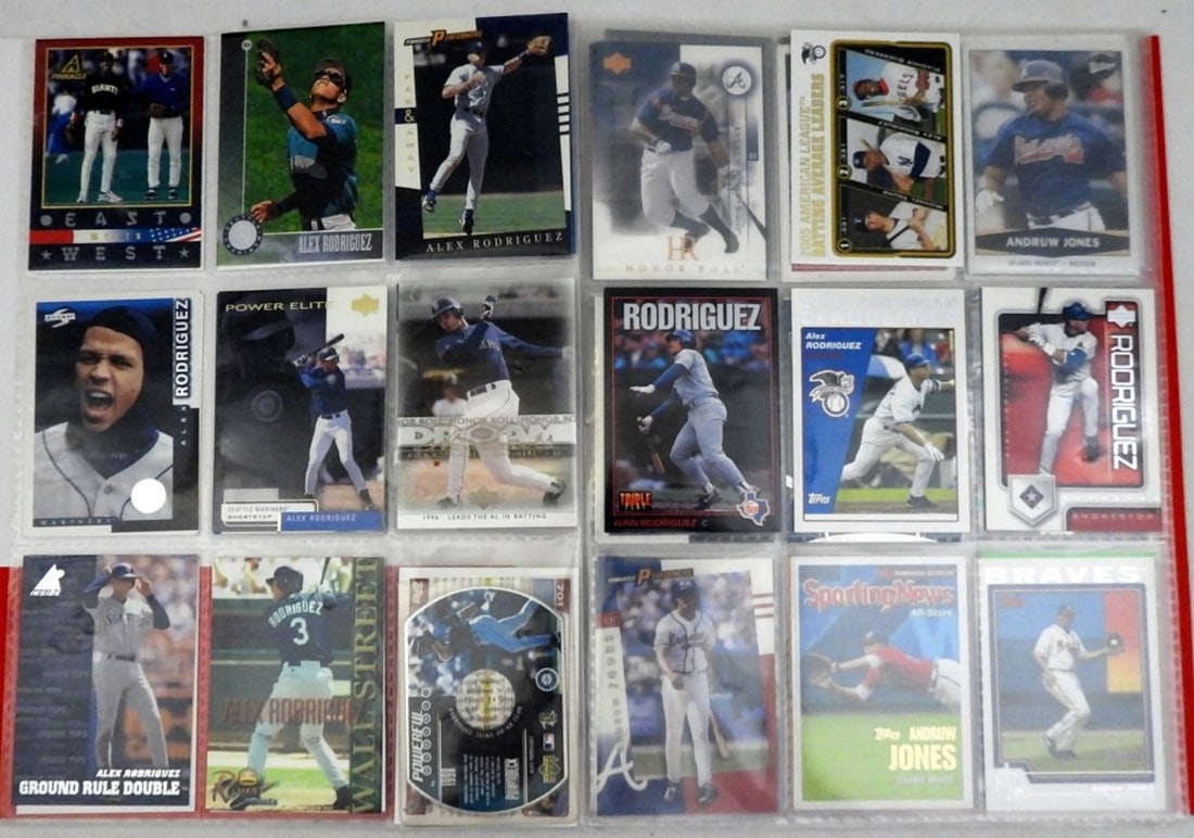 JETER / AROD / ANDRUW JONES LOT: (22) AROD, (32) JONES, (11) JETER - ALL DIFFERENT - NICE CONDITION In Sheets