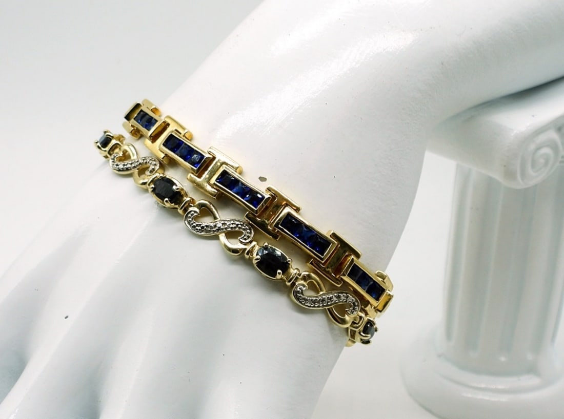 (2) 925 Gold Tone Tennis Bracelets (1 of 2)