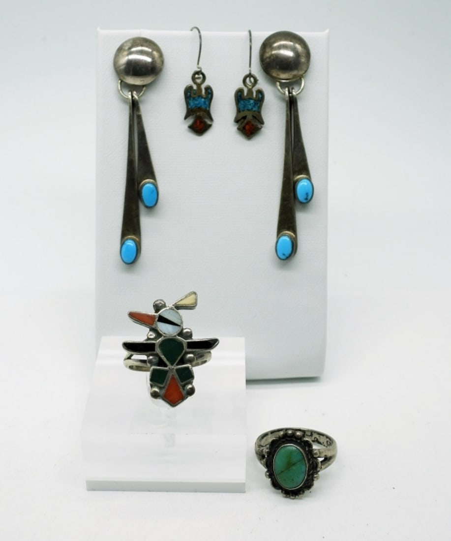 925 Zuni inlay Thunderbird Ring & More (1 of 3)