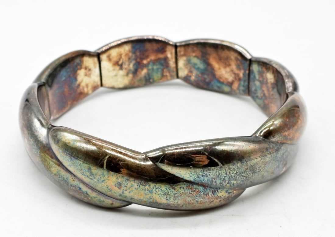 LARGE STERLING SILVER BANGLE BRACELET (1 of 2)