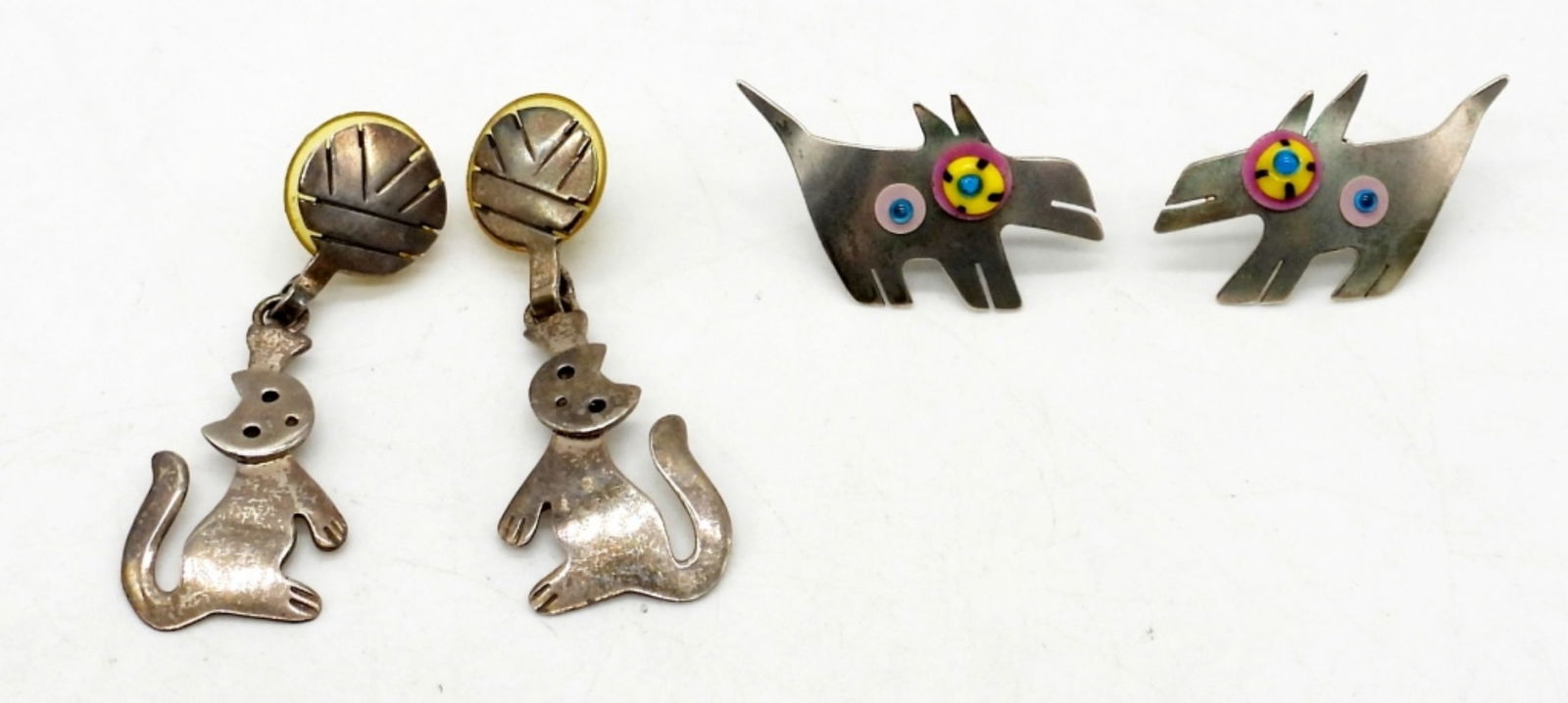 A.H.D. STERLING CAT EARRINGS plus DOG (1 of 2)