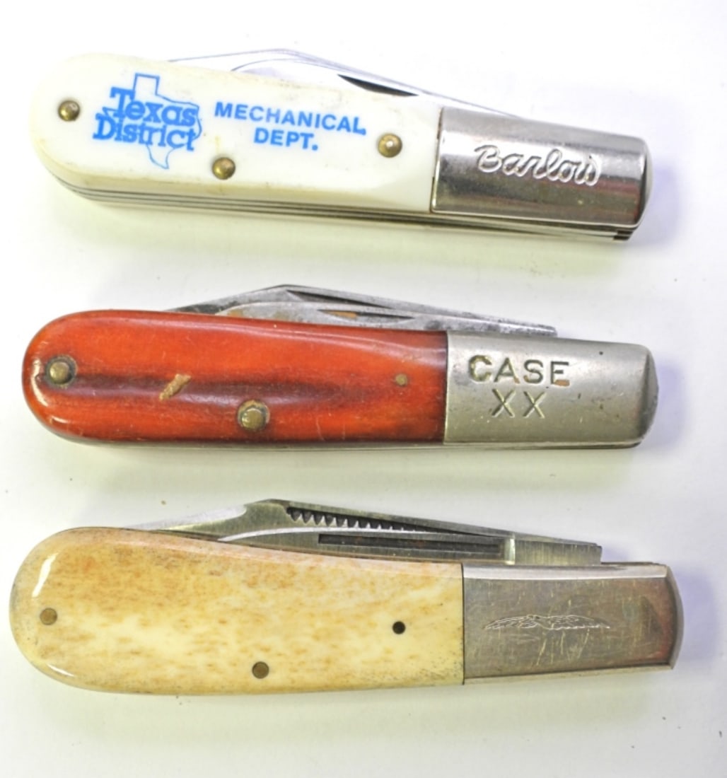 (3) VTG  FOLDING KNIVES - BARLOW / CASE (1 of 3)