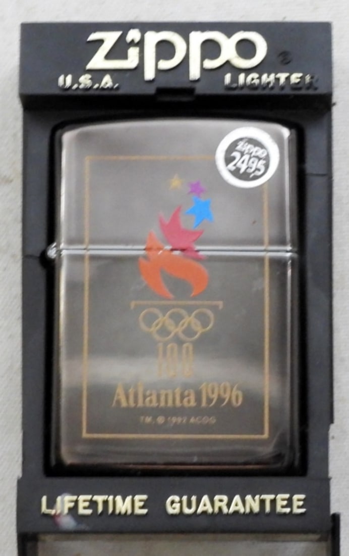 UNFIRED 1996 ATLANTA 100TH OLYMPICS ZIPPO LIGHTER: IN A BOX UNFIRED