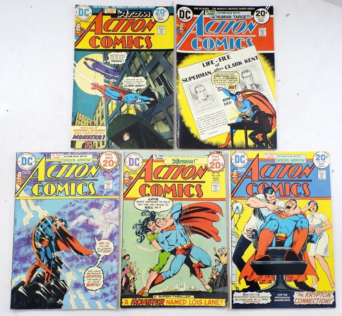 (5) VINTAGE DC 20 CENT ACTION COMICS (1 of 2)