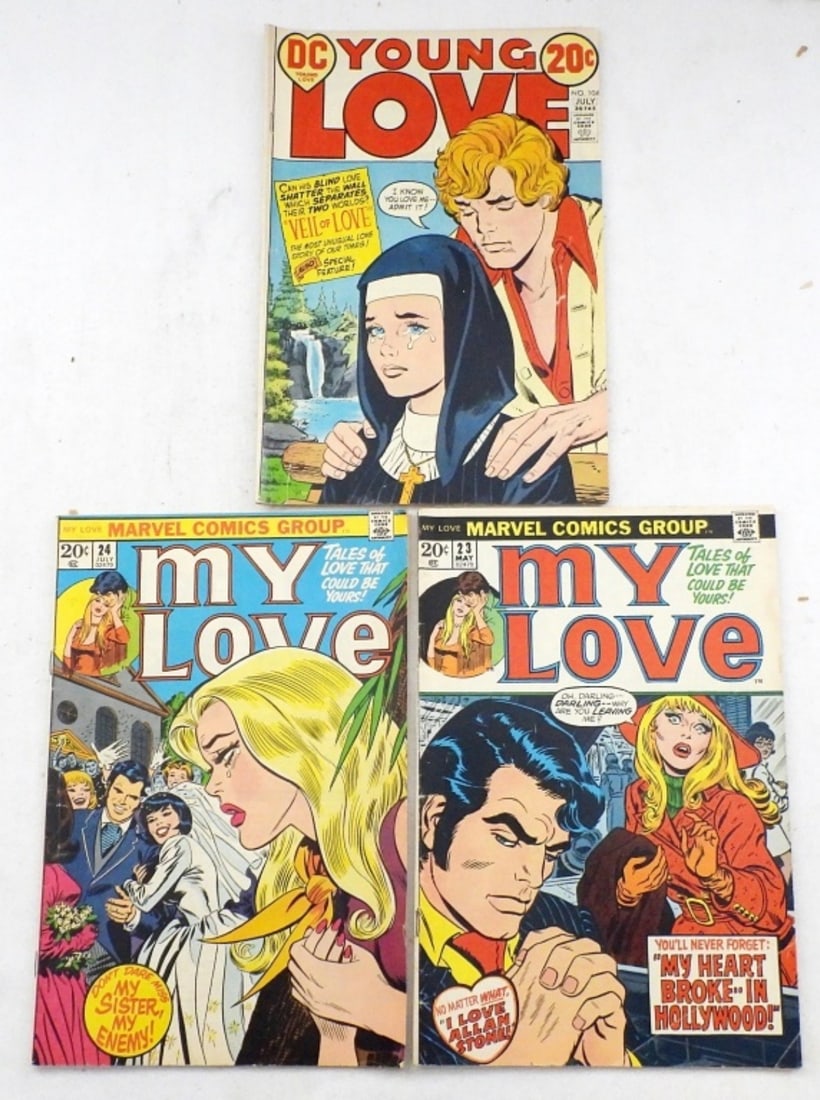 (3) 1970s DC & MARVEL LOVE COMIC BOOKS (1 of 2)