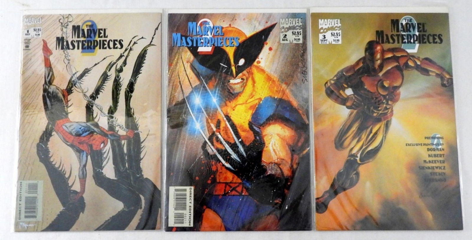 THE MARVEL MASTERPIECES #1-#3 SERIES: NICE NM