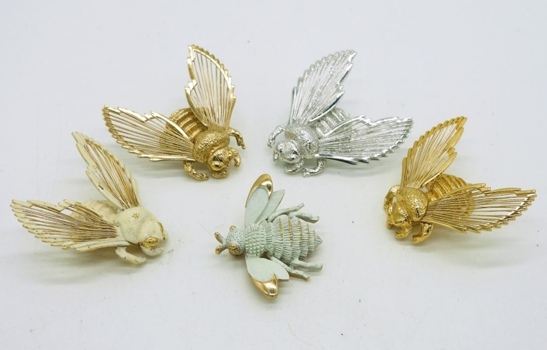 5 Moth Brooches - Monet Brand (1 of 2)