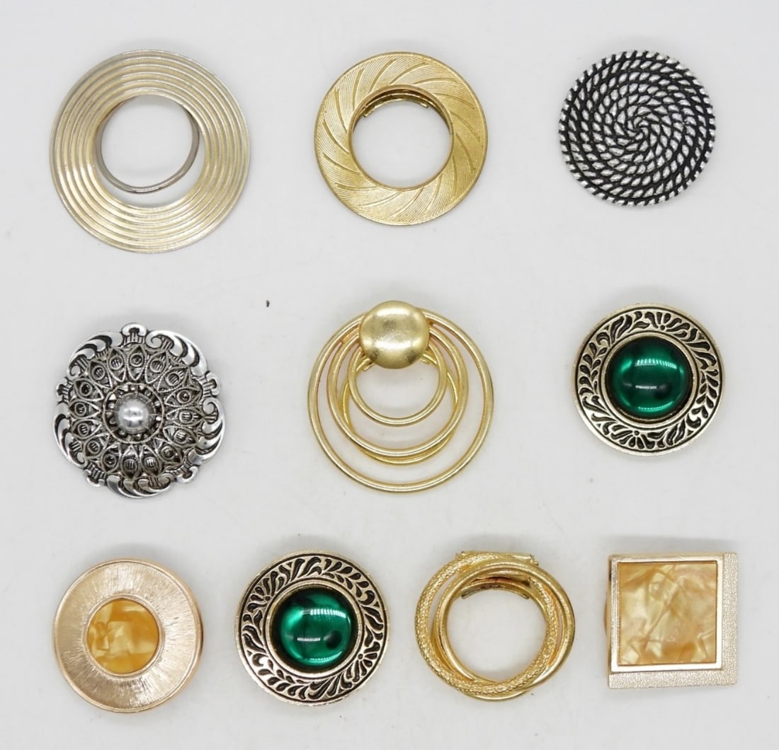 (10) SCARF CLIPS SILVER & GOLD TONE (1 of 2)