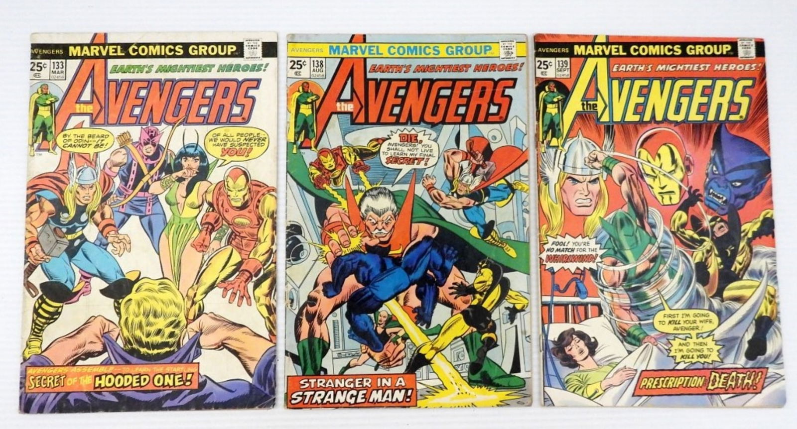 (3) AVENGERS #133, #138 & #139 MARVEL (1 of 2)