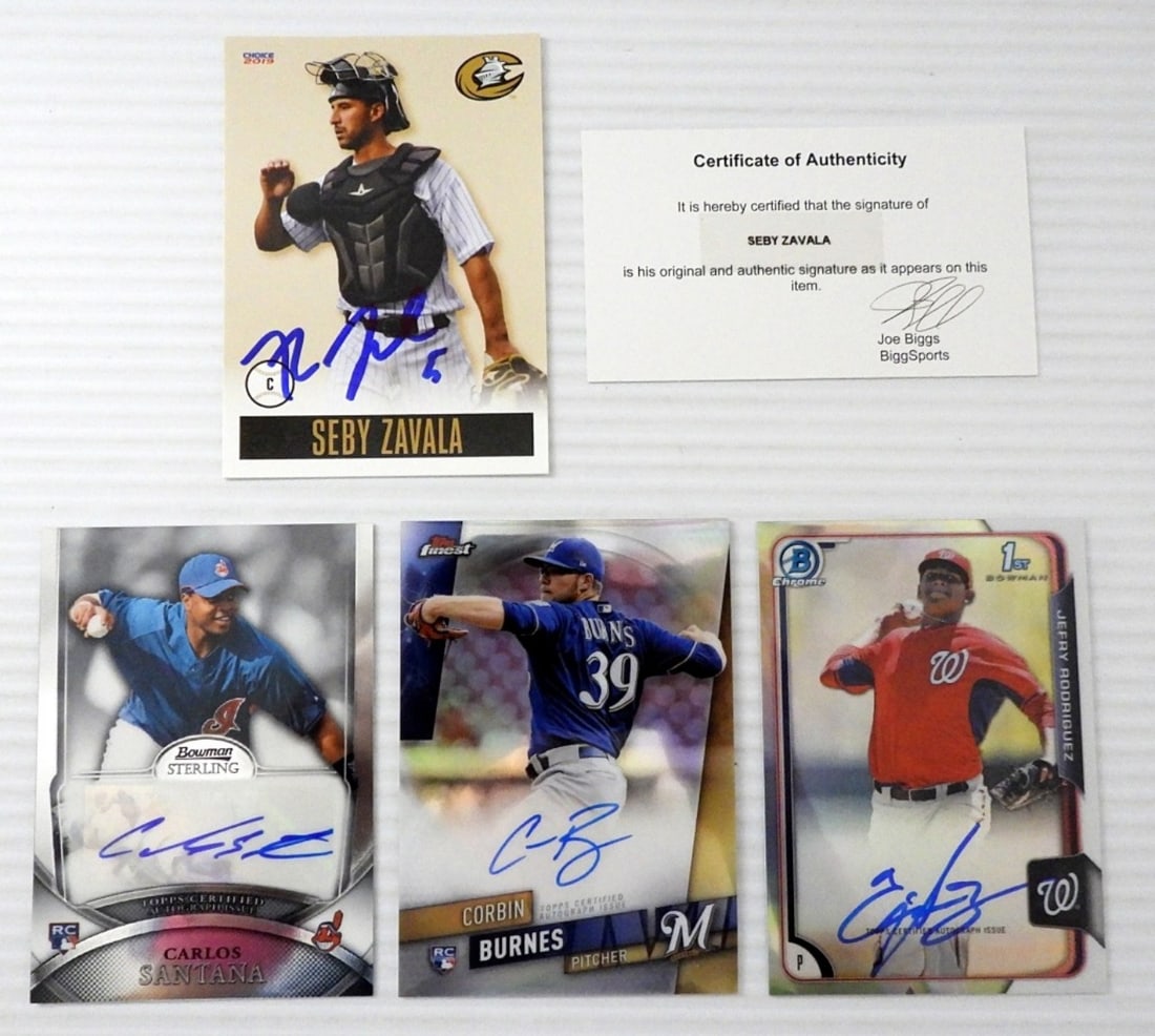 (4) AUTOGRAPH PREMIUM BASEBALL CARDS (1 of 2)