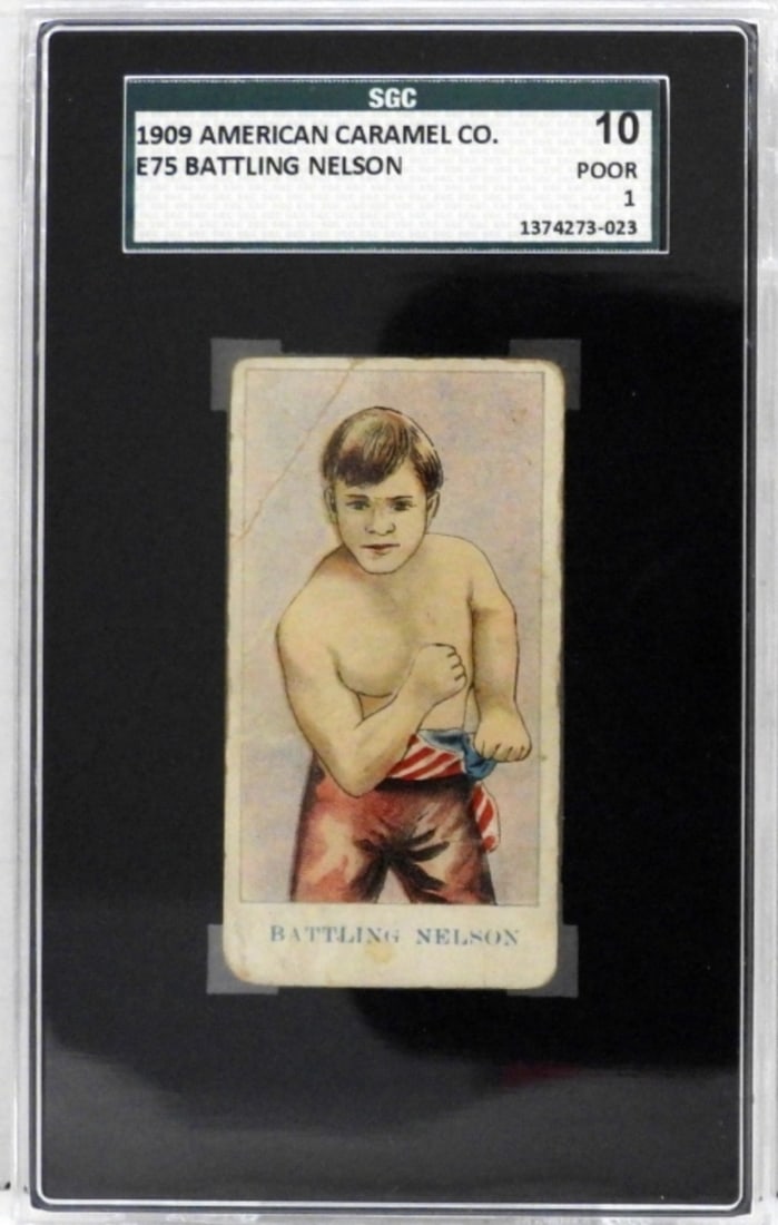 1908 AMERICAN CARAMEL E75 NELSON SGC 1: BATTLING NELSON - PRIZE FIGHTER CARAMELS