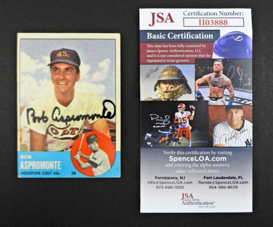 BOB ASPROMONTE AUTOGRAPH BASEBALL CARD- JSA (1 of 2)