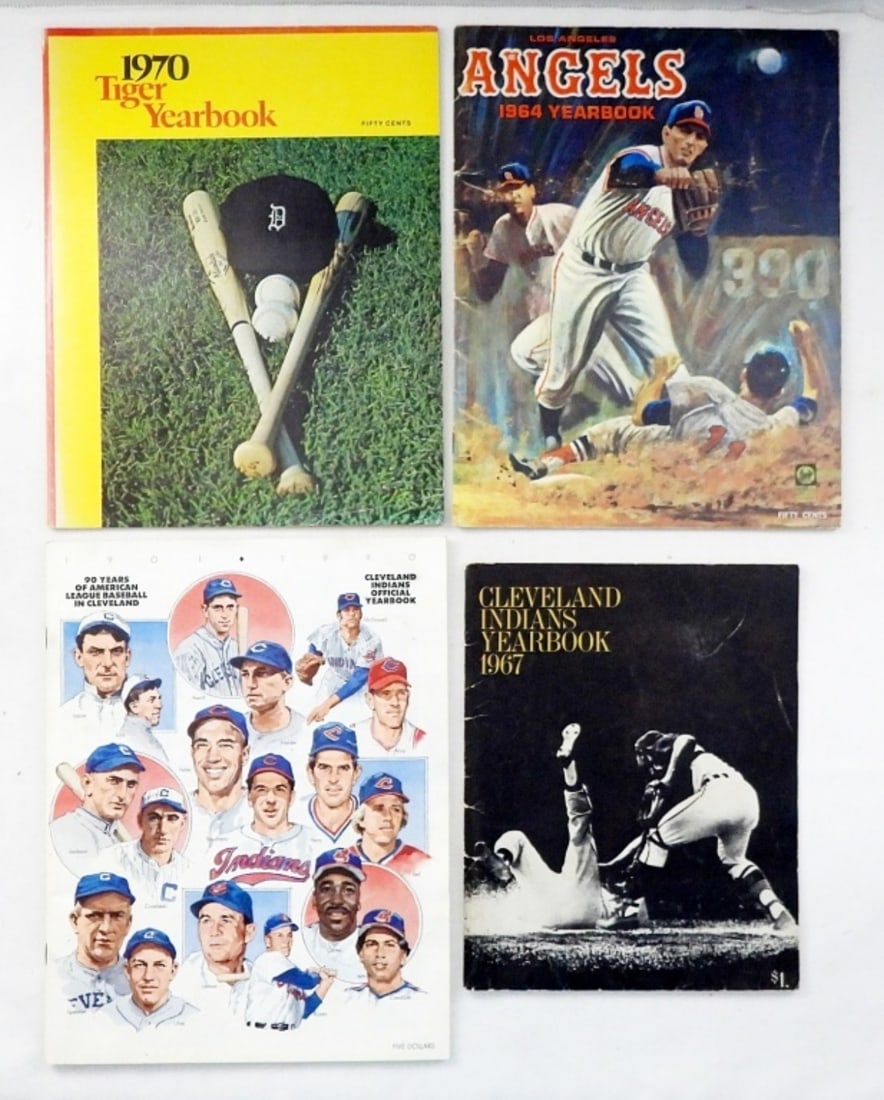 1964 LOS ANGELES ANGELS YEARBOOK PLUS MORE: 1-1970 TIGER YEARBOOK,1- CLEVELAND INDIANS YEARBOOK 1967,1-LOS ANGELES ANGELS 1964 YEARBOOK,1- CLEVELAND INDIANS OFFICIAL YEARBOOK 1990