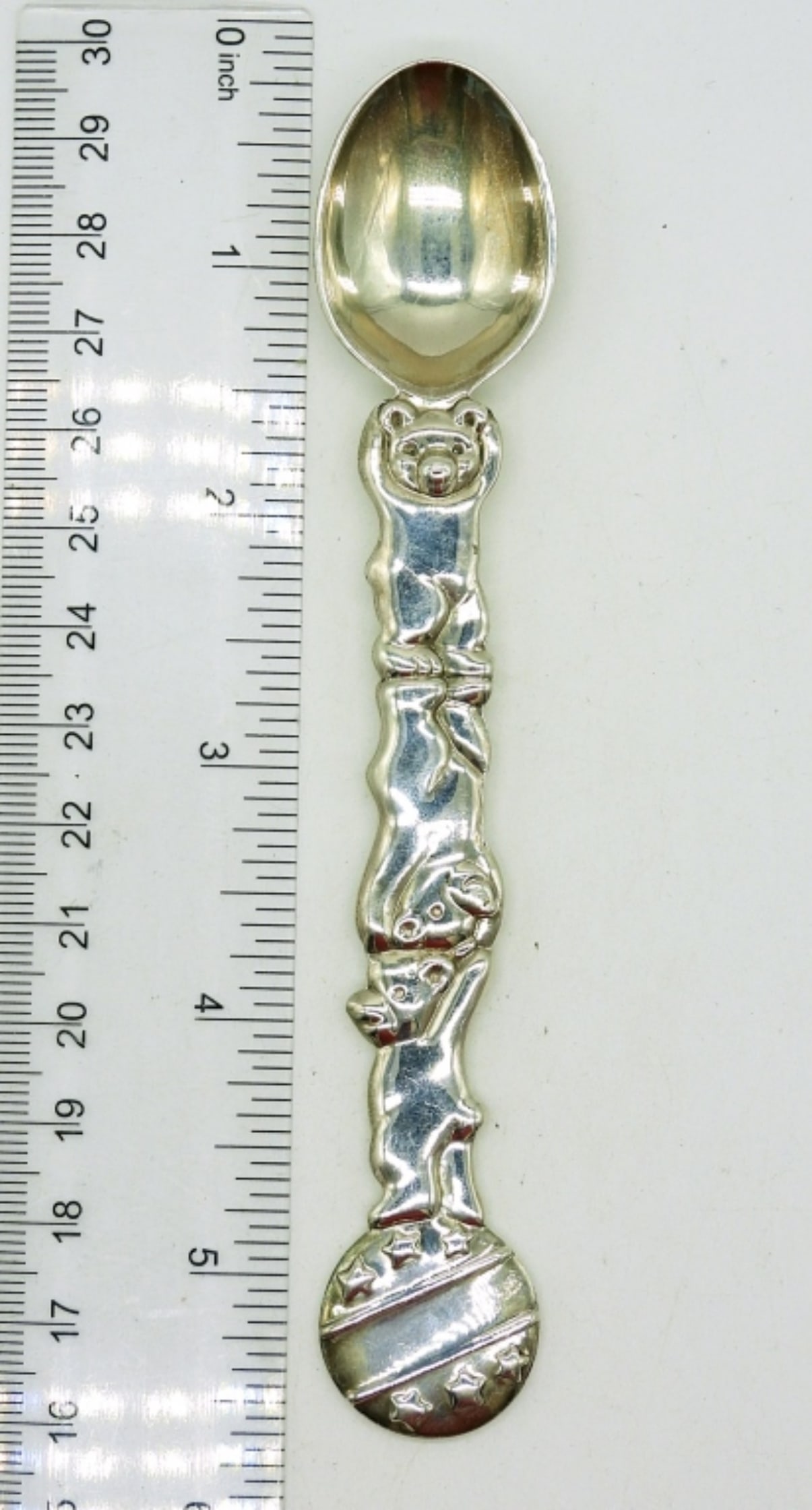 Tiffany & Co Sterling Bear Spoon: Sterling Silver Tiffany & Co Baby Spoon, 5.5". 29.9 DWT
