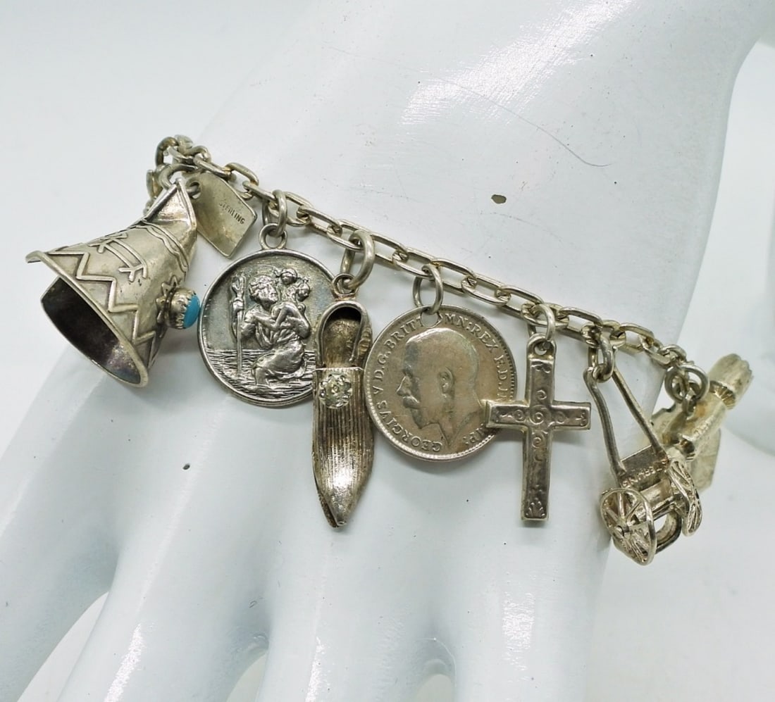 Vintage Charm Bracelet, Sterling (1 of 3)