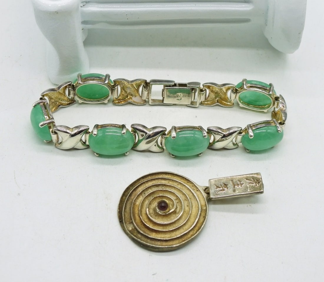 Sterling Jade-Oriental Jewelry (1 of 4)