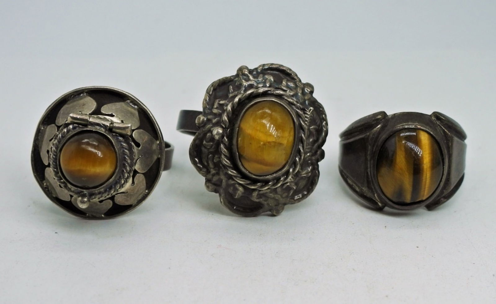 3 Tigers Eye Rings, Sterling Silver (1 of 2)
