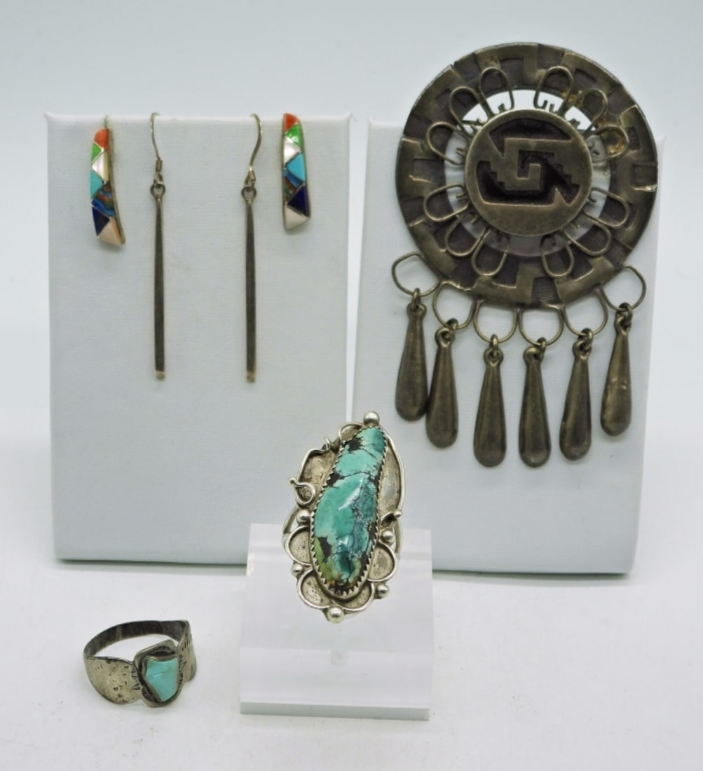 Vintage 40's Aztec Pendant & More 925 (1 of 4)