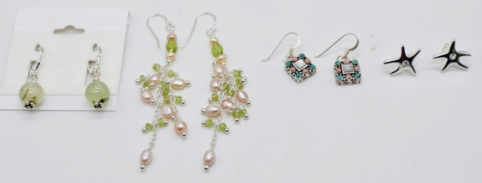 (4) PAIRS STERLING EARRINGS TURQUOISE (1 of 2)