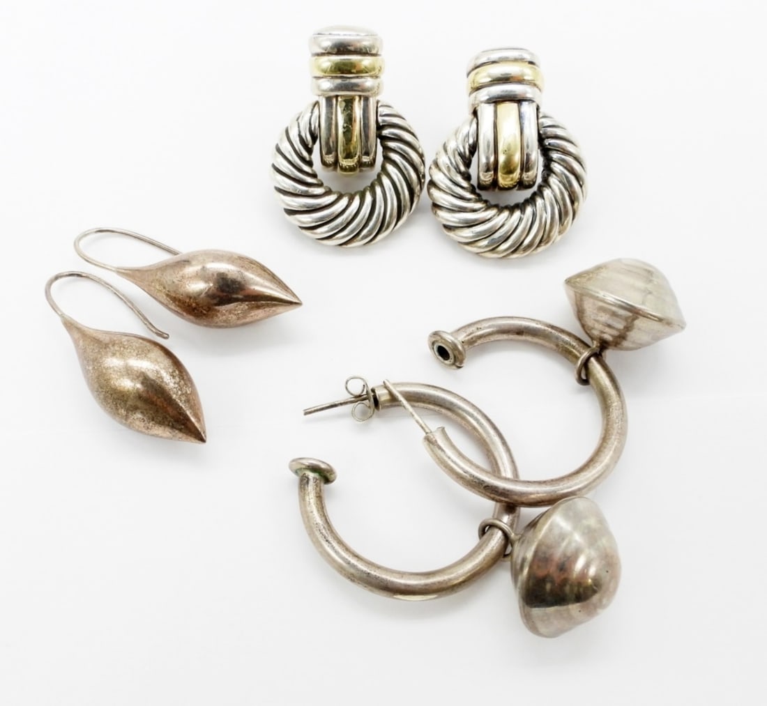 (3) PAIRS VINTAGE PIERCED EARRINGS (1 of 2)