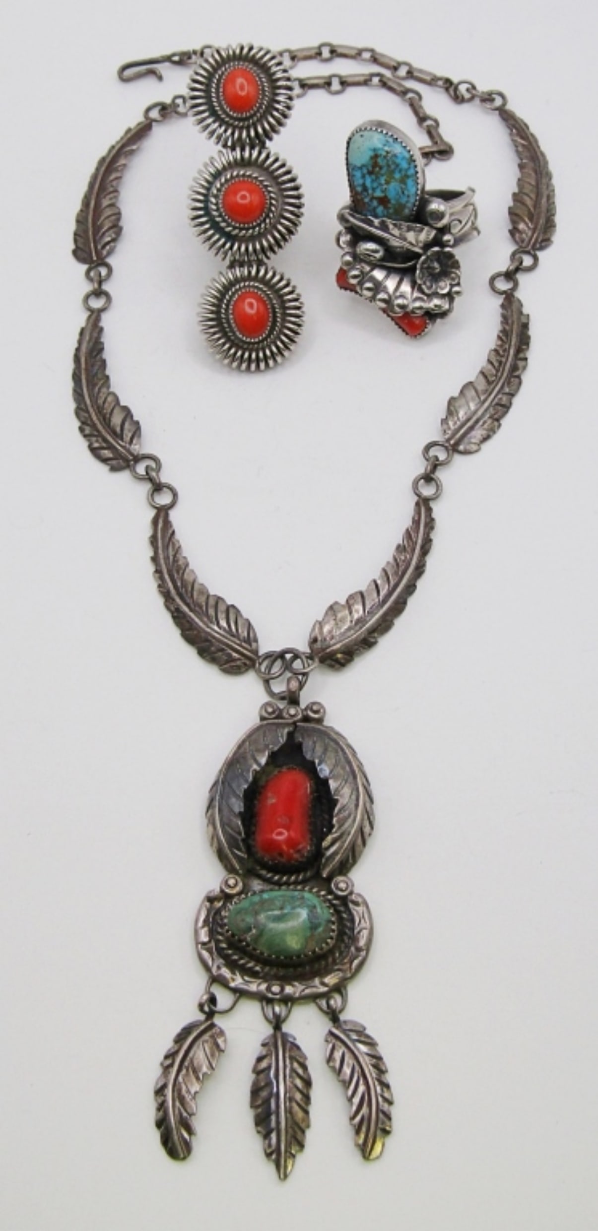 NATIVE AMERICAN NECKLACE & RINGS (1 of 10)