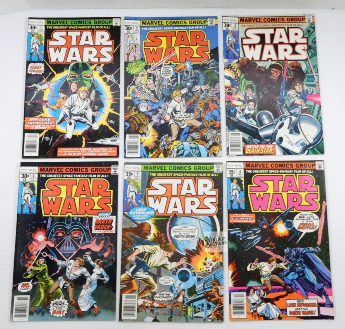 STAR WARS 1-6 1977 Marvel Comic Books (1 of 3)