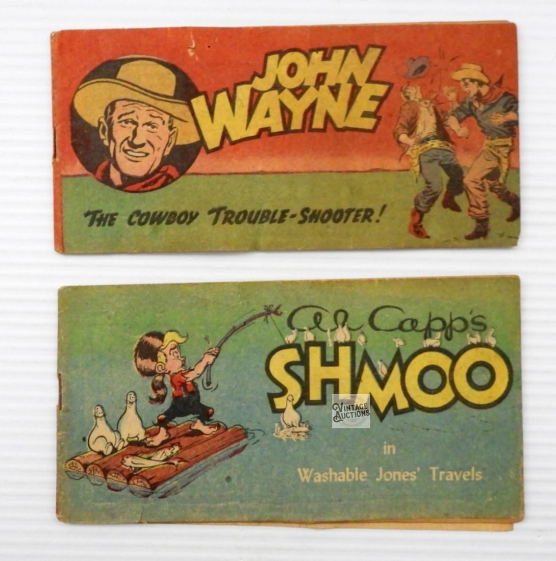 (2) OXYDOL DREFT PROMO COMICS 1949/50: AL CAPP's SMOO & JOHN WAYNE COWBOY TROUBLESHOOTER