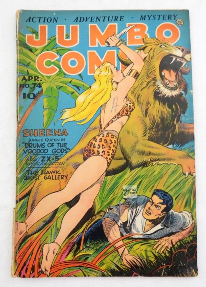 1945 JUMBO COMIC No 74 SHEENA: GOLDEN AGE - FAIR / GOOD cover detached