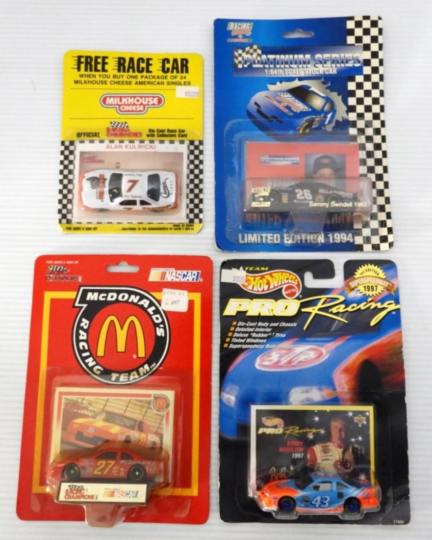 (4) RACING CARS WITH CARDS NEW IN BOX (1 of 2)