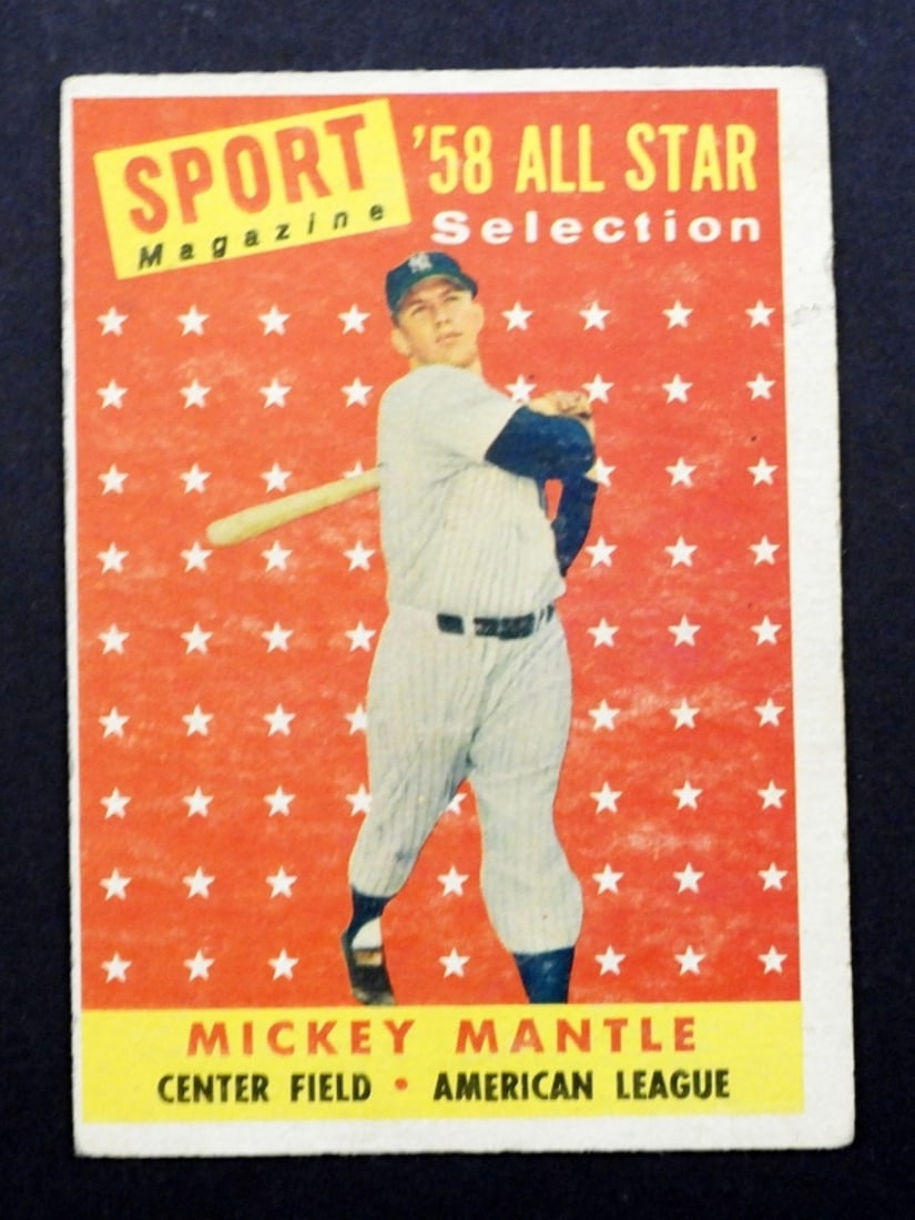1958 TOPPS #487 MICKEY MANTLE ALL STAR (1 of 2)