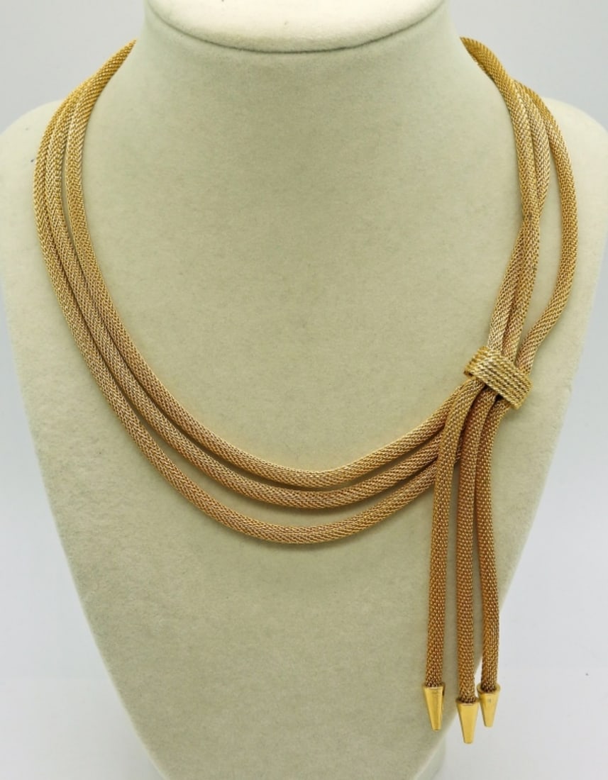 CORO SCARF STYLE GOLD TONED NECKALCE: SEE PICTURES