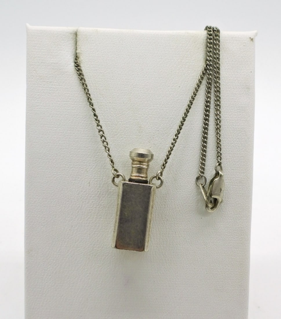 Vintage Metal Perfume Bottle Necklace (1 of 2)