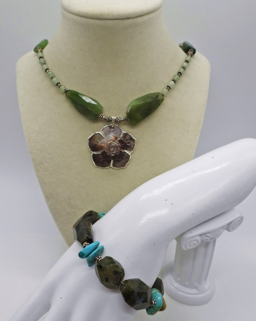 Jade & Mother of Pearl Necklace & More (1 of 3)