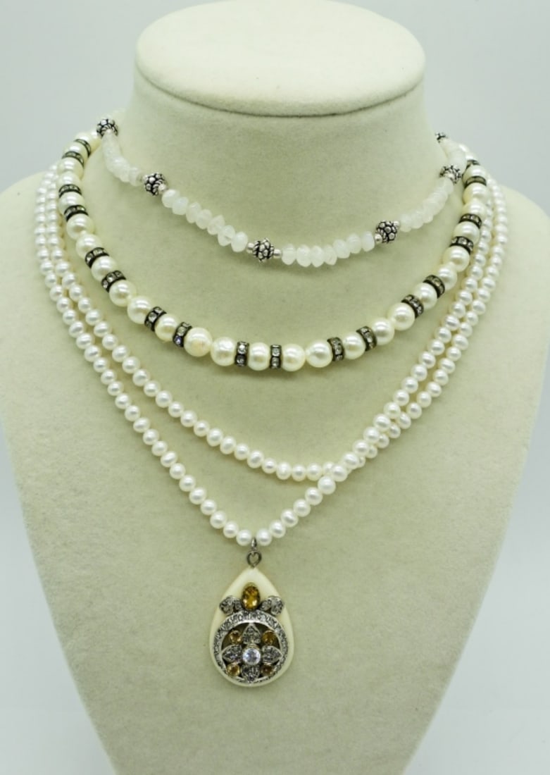 Pearls, Moonstones & Rhinestones Set of 3 (1 of 3)