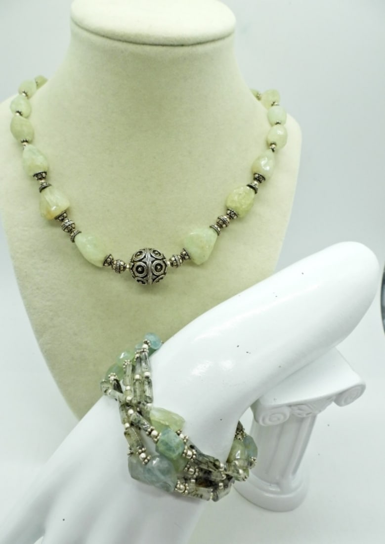 Natural Gemstone Necklace & 2 Bracelet (1 of 4)