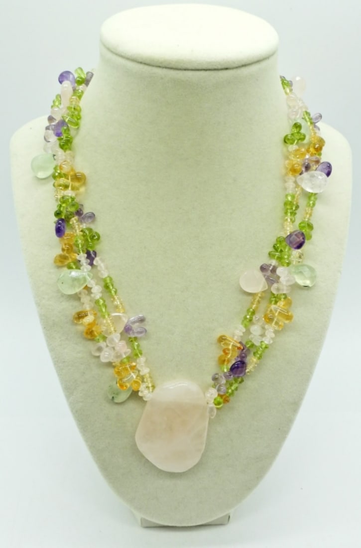 Rose Quartz & Other Natural Gemstones, Necklace (1 of 3)