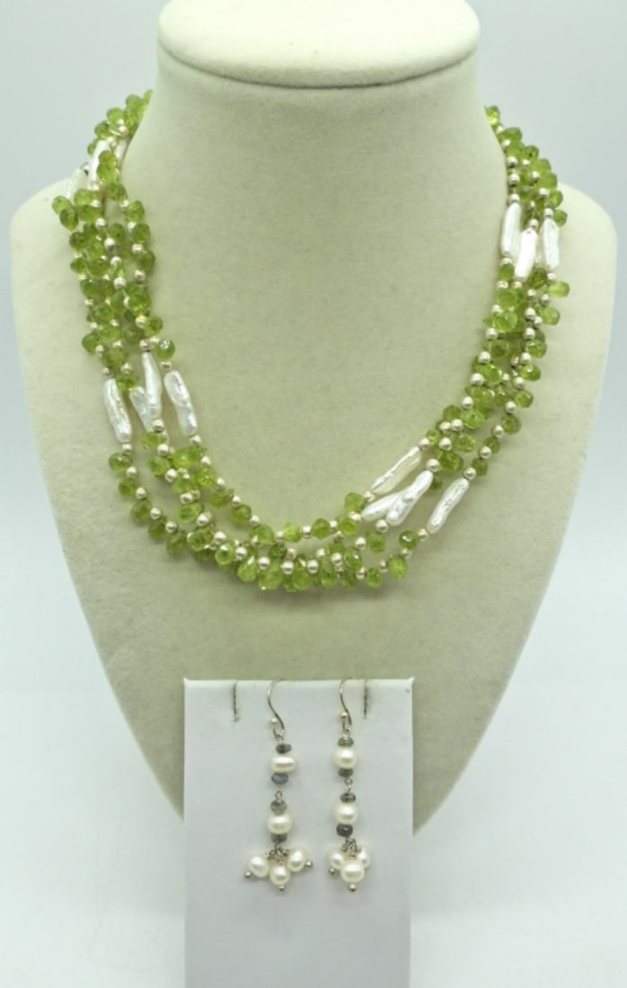 Peridot & Pearl Set (1 of 3)