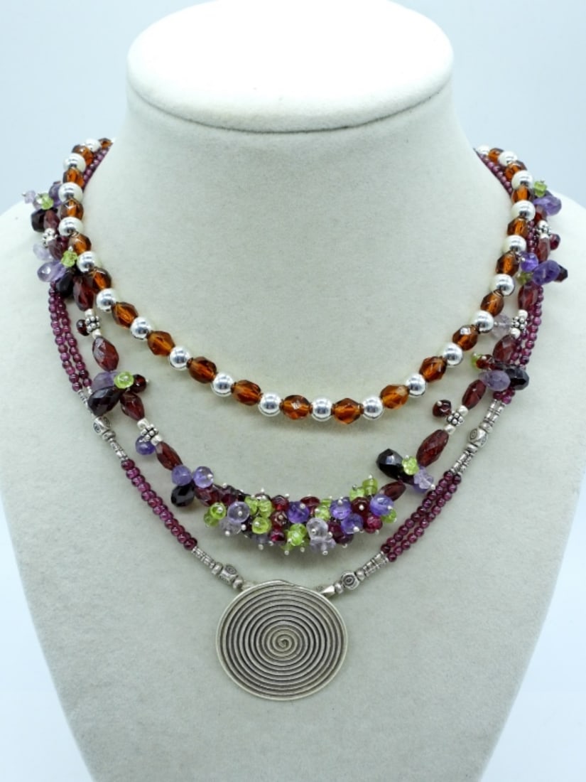 3 Natural Gemstone Necklaces (1 of 2)