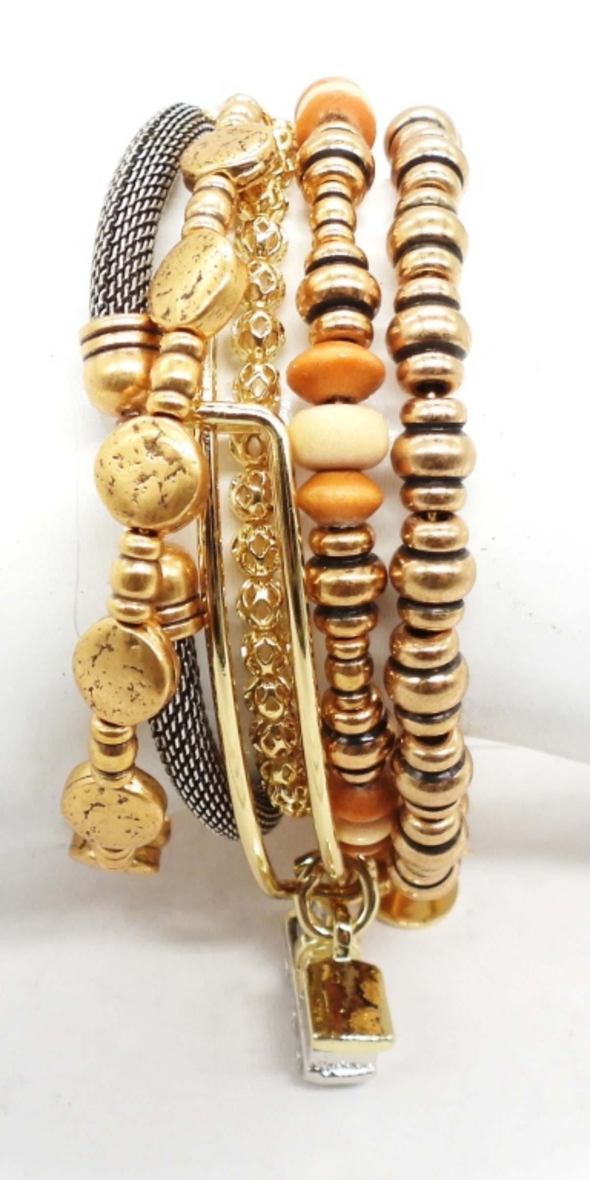 6 Gold Tone Alex & Ani Bracelets (1 of 2)