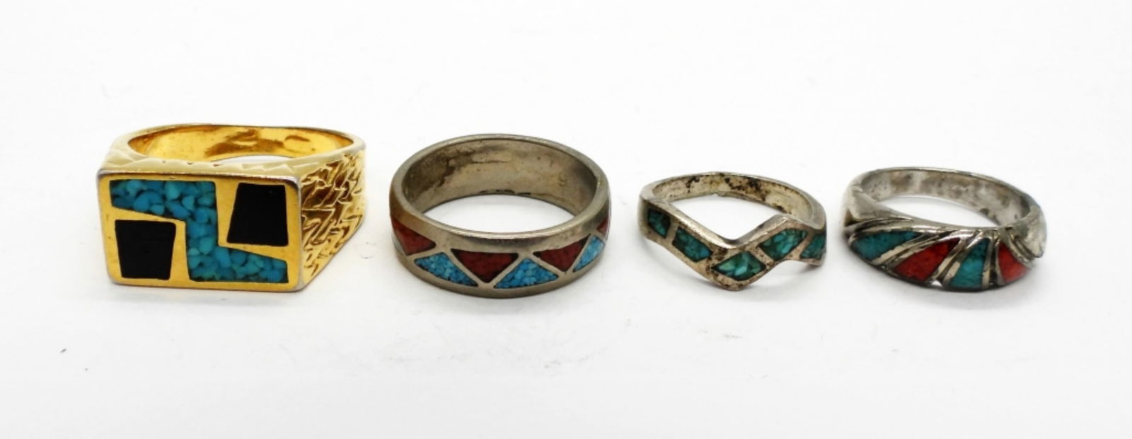 4 Turquoise Inlay Rings (1 of 3)