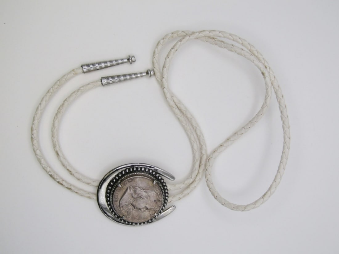 SILVER FRANKLIN HALF DOLLAR BOLO TIE (1 of 2)