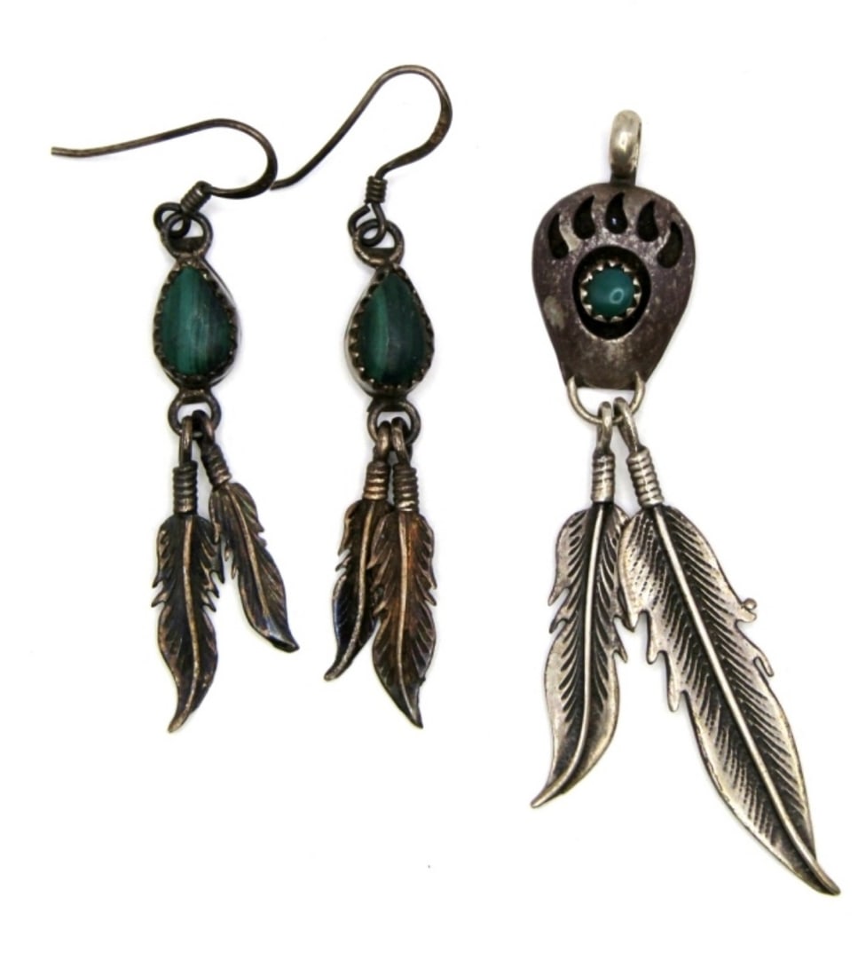 PENDANT & NAVAJO "RB" EARRINGS (1 of 2)