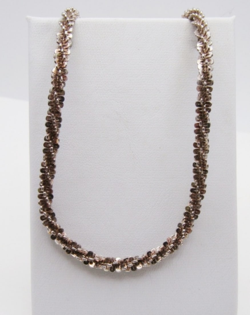 ITALY 925 STERLING TWIST CHAIN: 11 DWT. 15" NECKLACE. STAMPED ITALY 925 MILOR
