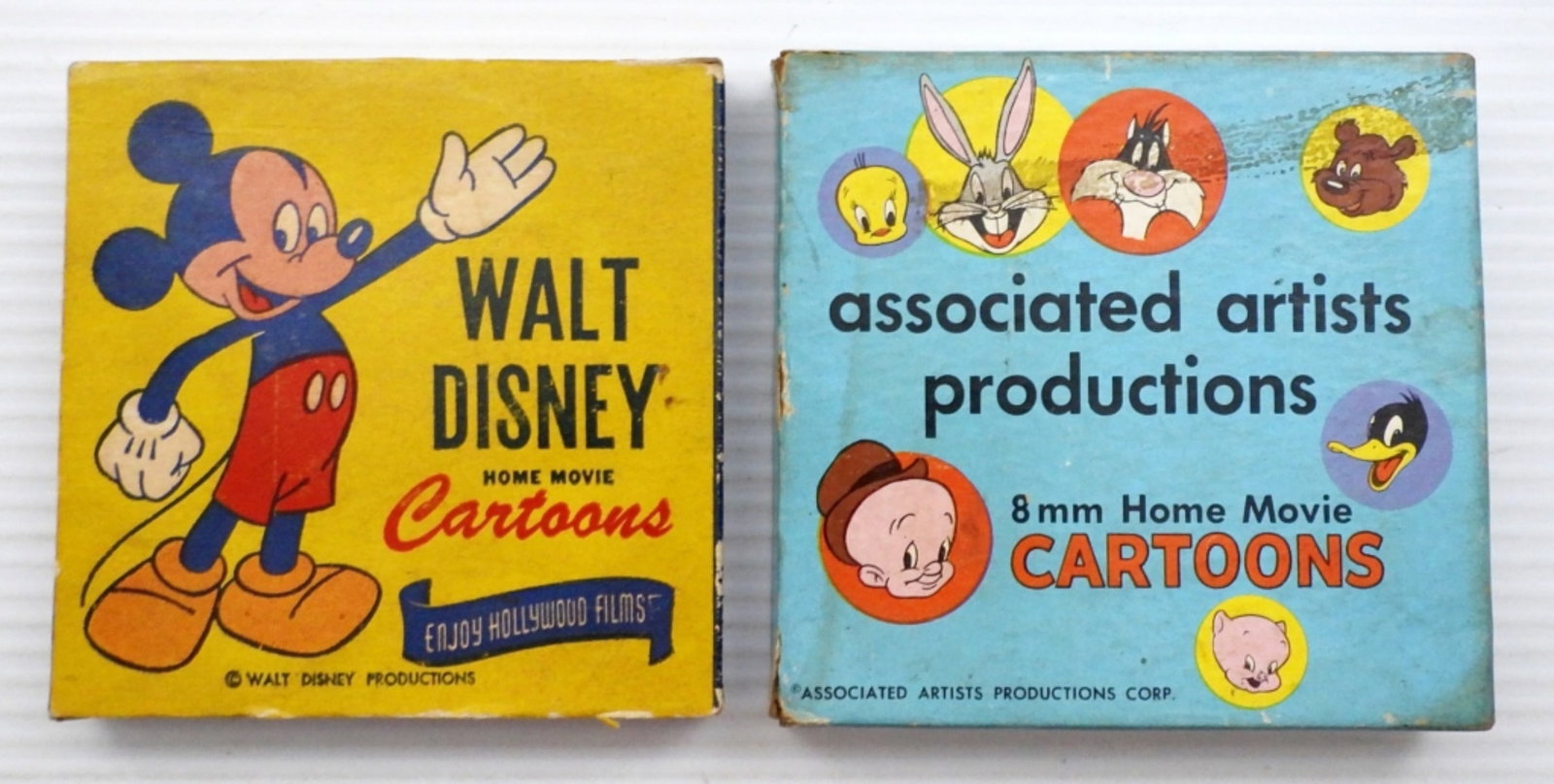 (2) 8mm HOME MOVIE CARTOON FILMS: IN ORIGINAL BOXES - WALT DISNEY "THE HOCKEY CHAMP"; MERRIE MELODIES "GOOFY GOPHERS"