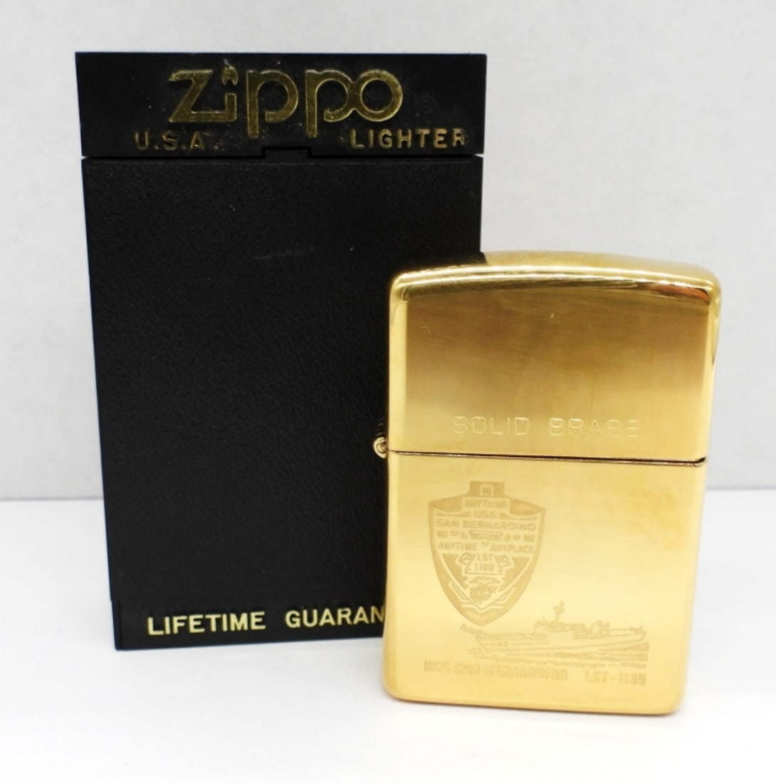 1997 UNFIRED SOILD BRASS USS SAN BERNARDINO ZIPPO (1 of 5)