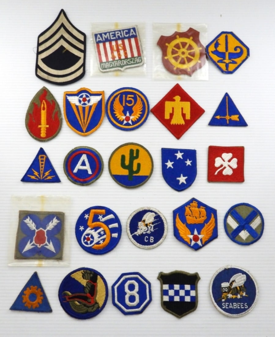 (24) MILITARY PATCHES / CLOTH EMBLEMS: VARIOUS SERVICE BRANCHES