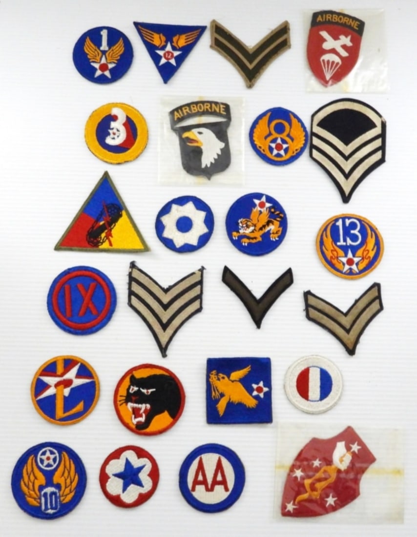 (24) MILITARY PATCHES / CLOTH EMBLEMS: VARIOUS SERVICE BRANCHES