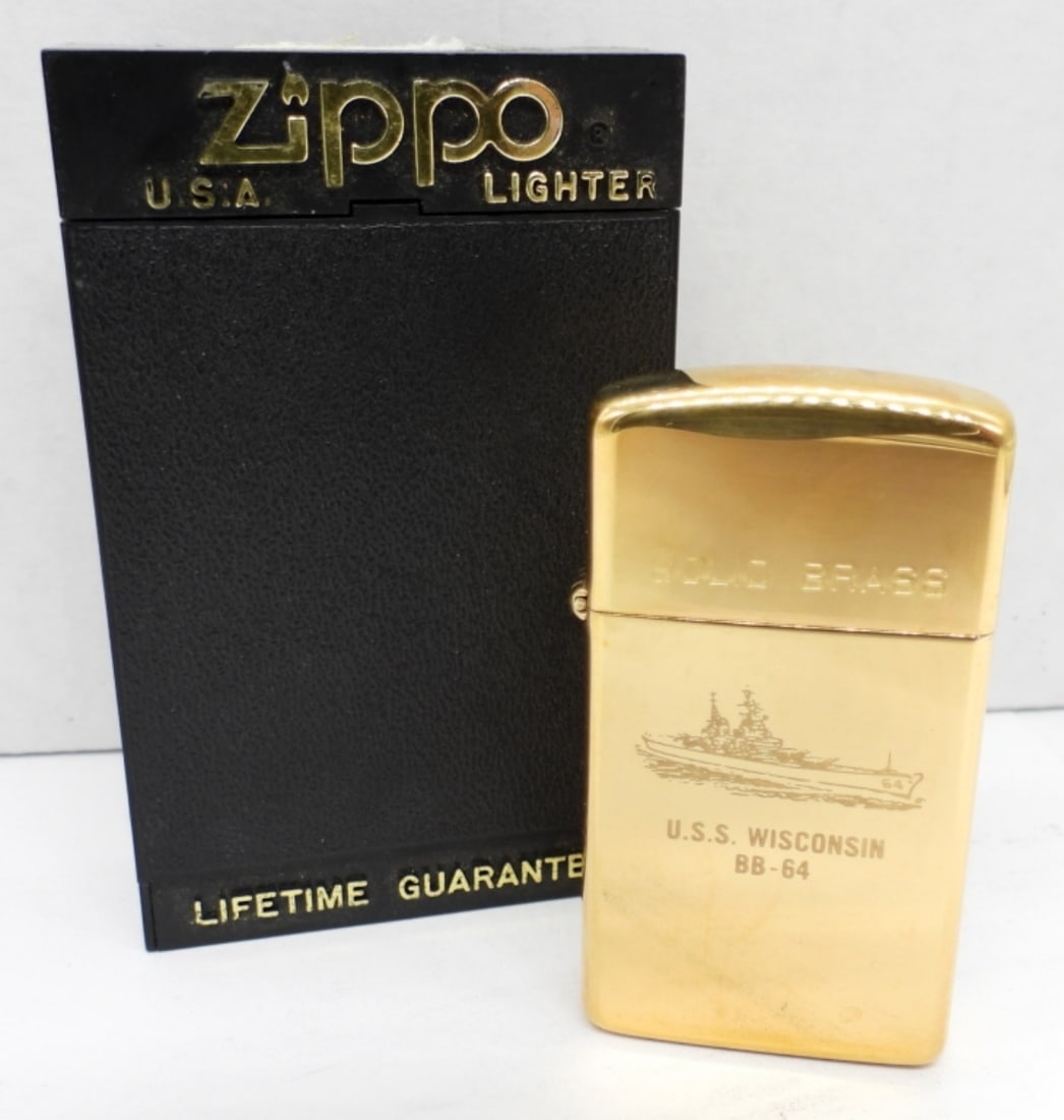 1990 UNFIRED SOLID BRASS SLIM ZIPPO (1 of 5)
