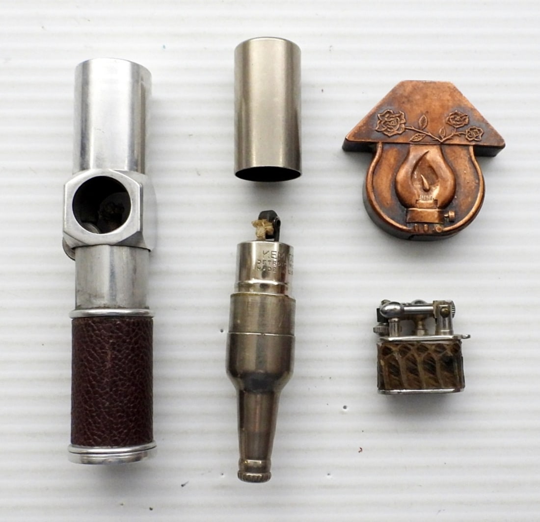 (4) UNIQUE VINTAGE LIGHTERS - BOTTLE, (1 of 2)