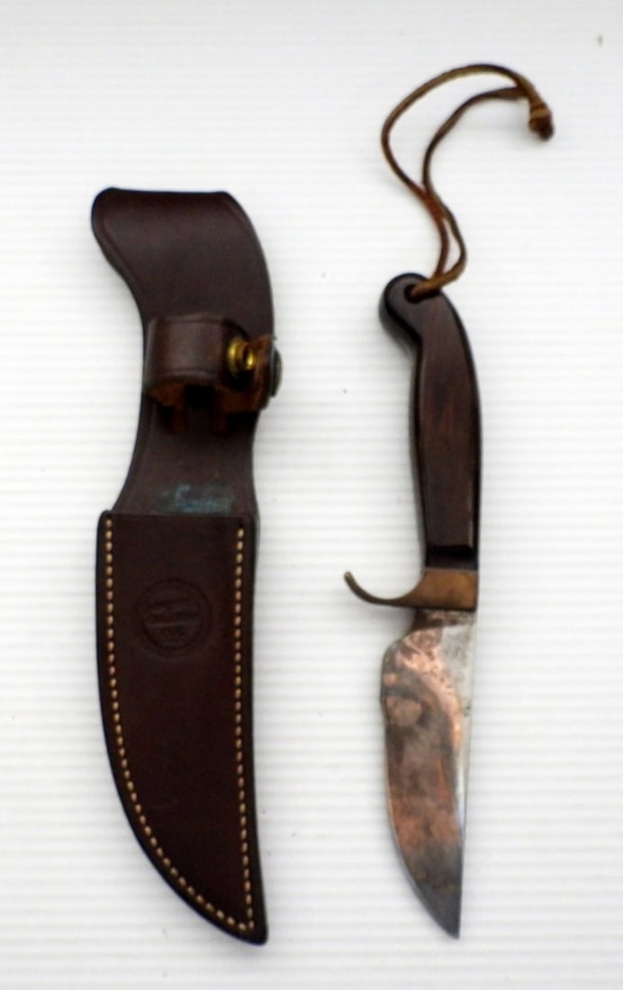 OLSEN OK STRAIGHT KNIFE in SHEATH (1 of 2)
